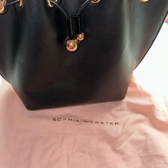 SOPHIA WEBSTER *Romy* black leather large classic bucket satchel bag purse sac - Picture 15 of 15